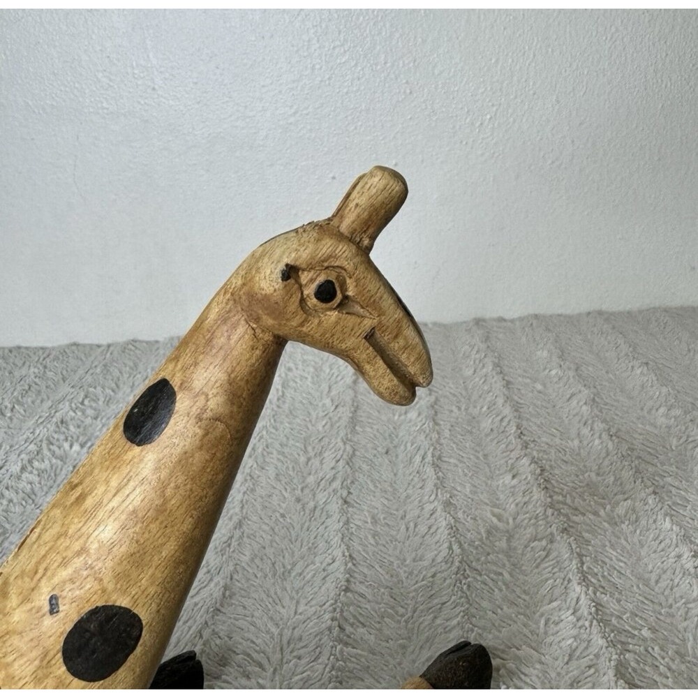 Vintage Wooden Folk Art‎ Giraffe Swinging Shelf Sitter Legs Moving Neck Figure - Picture 8 of 16